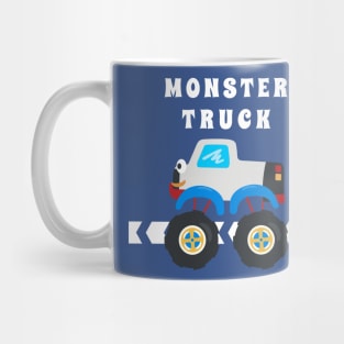 illustration of monster truck with cartoon style. Mug